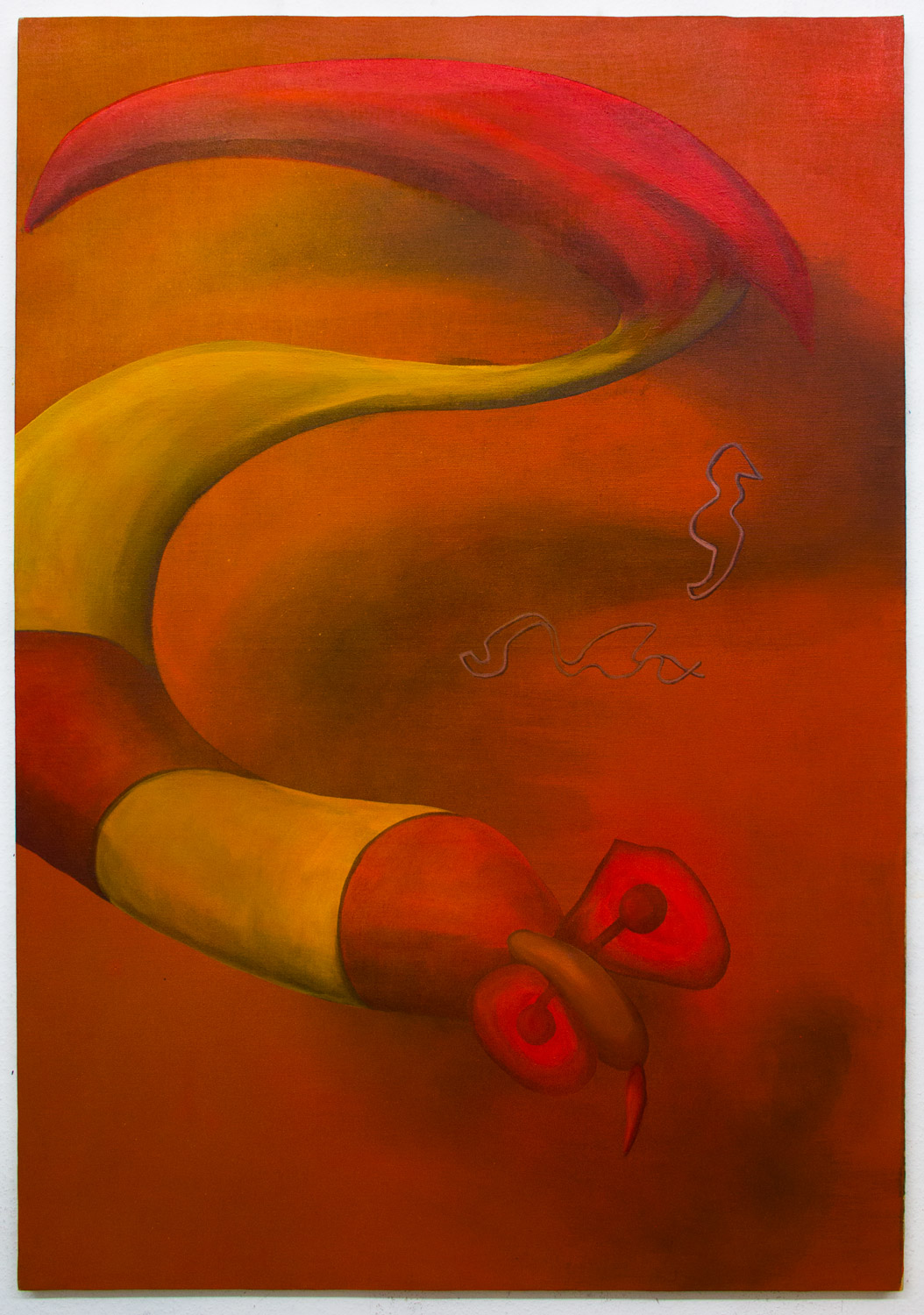 Cocoon; 90 x 130 cm; acrylics on canvas; 2017