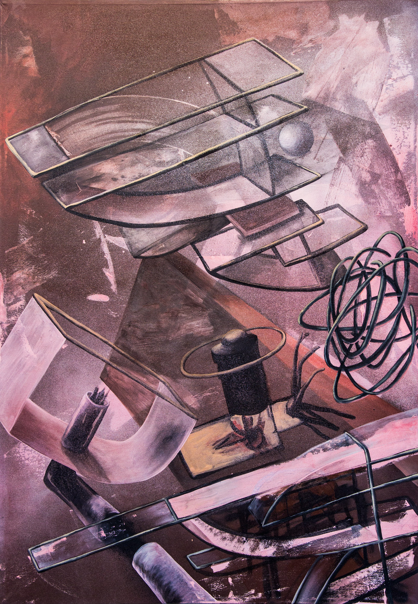 Architecture; 90 x 130 cm; acrylics and oil on canvas; 2022